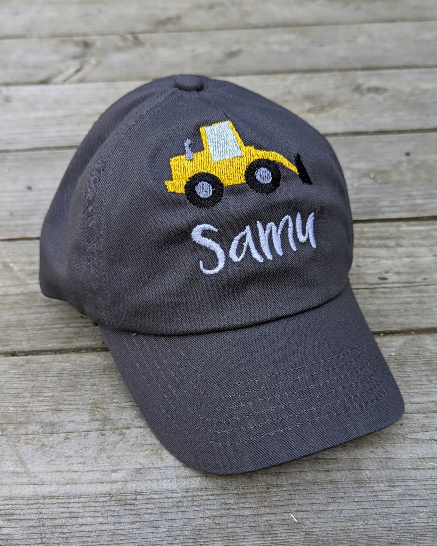 Basecap personalisiert mit Name bestickt und Motiv Radlader Mütze Kappe Cap