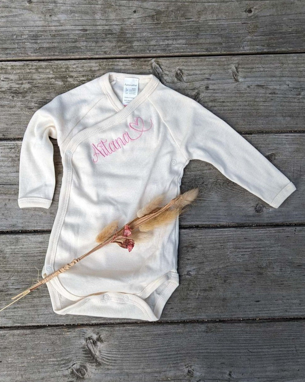 bestickter, personalisierter Baby-Body Langarmbody