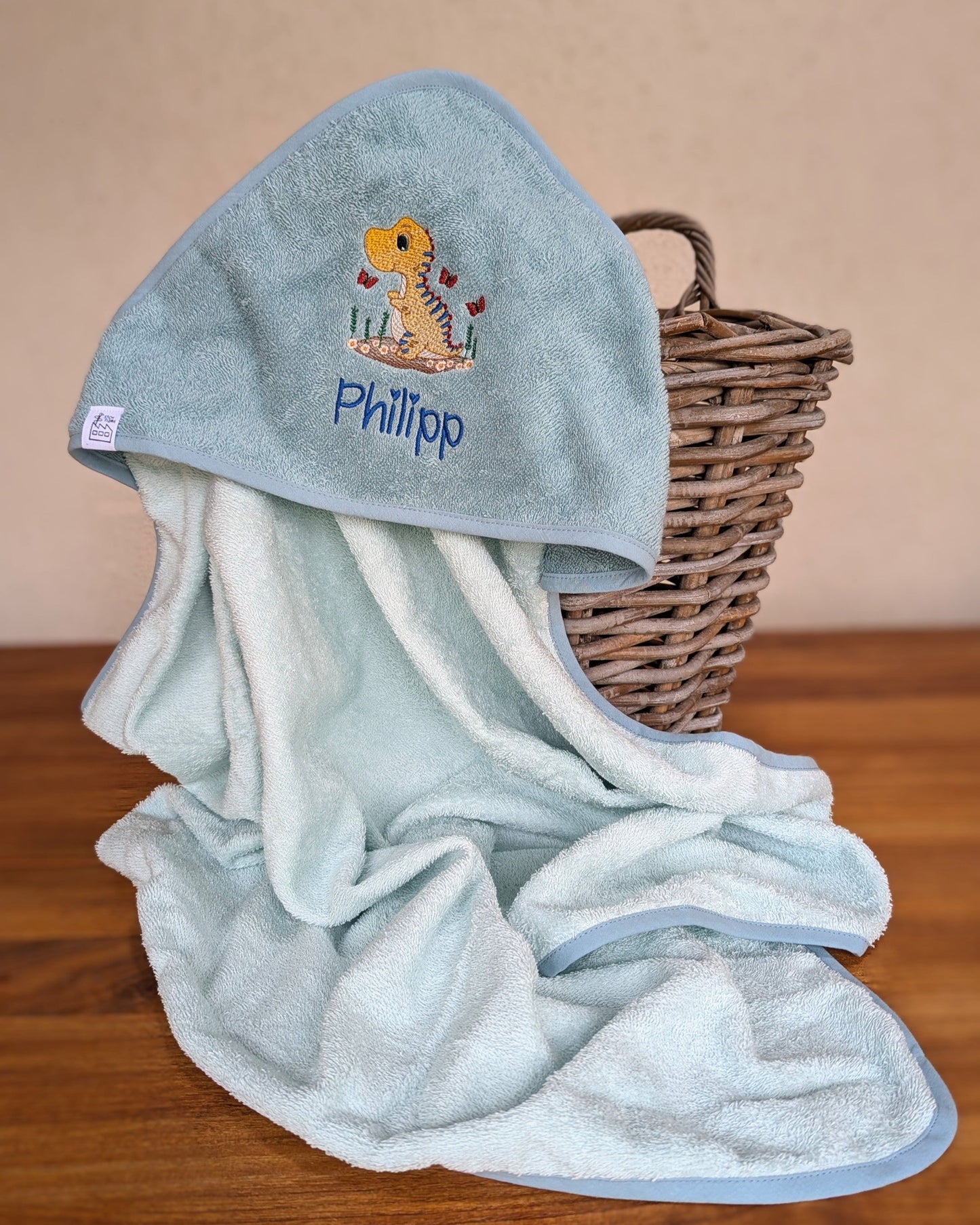 Kapuzentuch Handtuch Babyhandtuch Kinderhandtuch Geburtsgeschenk Dino