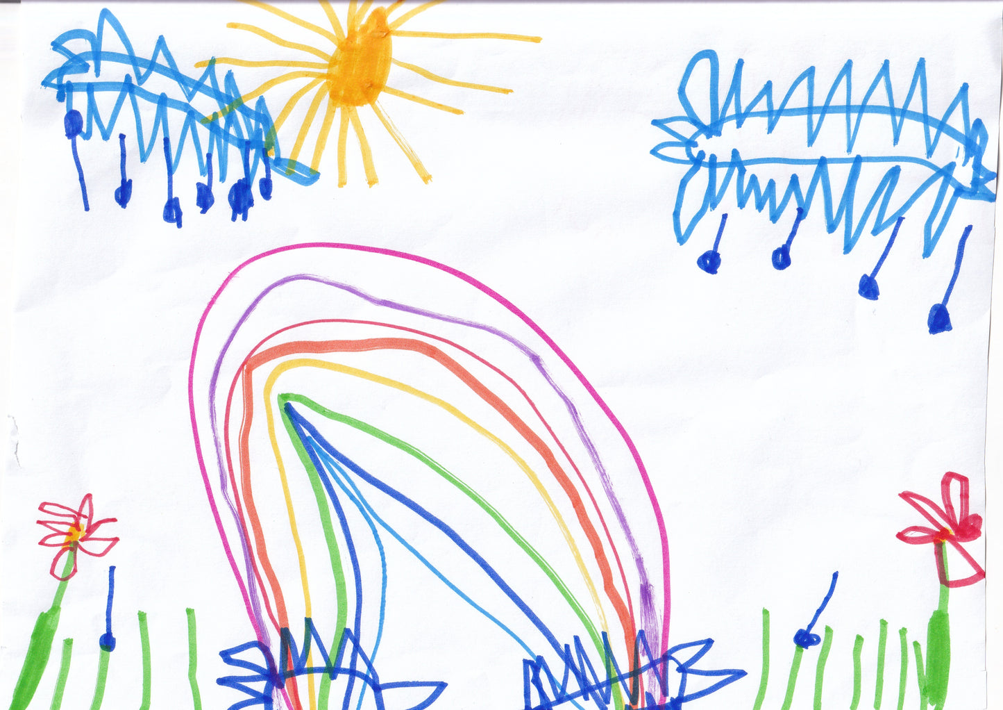 besticktes Shirt Kinderzeichnung auf Textil Kinderbild Druck DTF gestickte Zeichnung