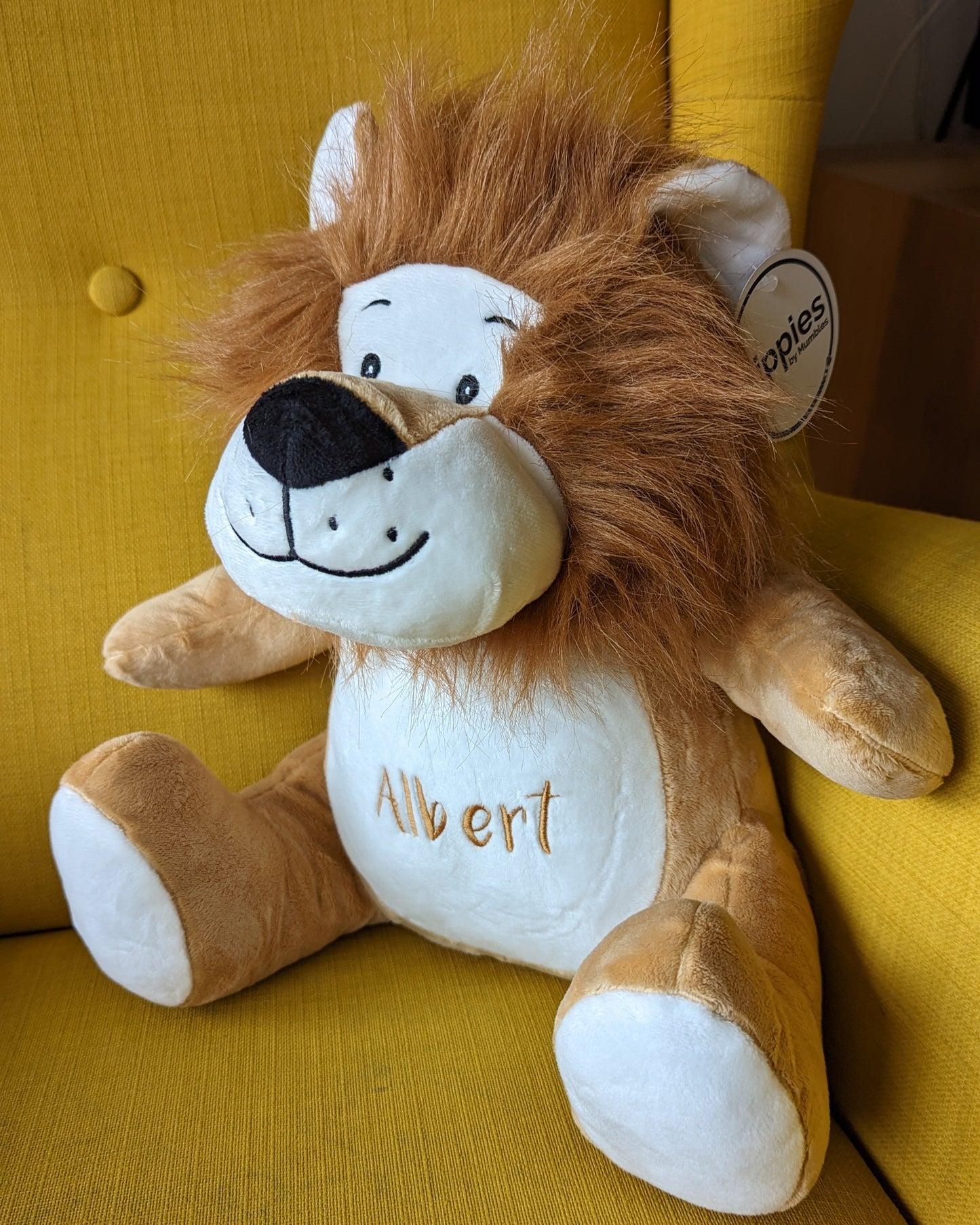 Kuscheltier Löwe mit Name bestickt personalisiert Geburtsgeschenk