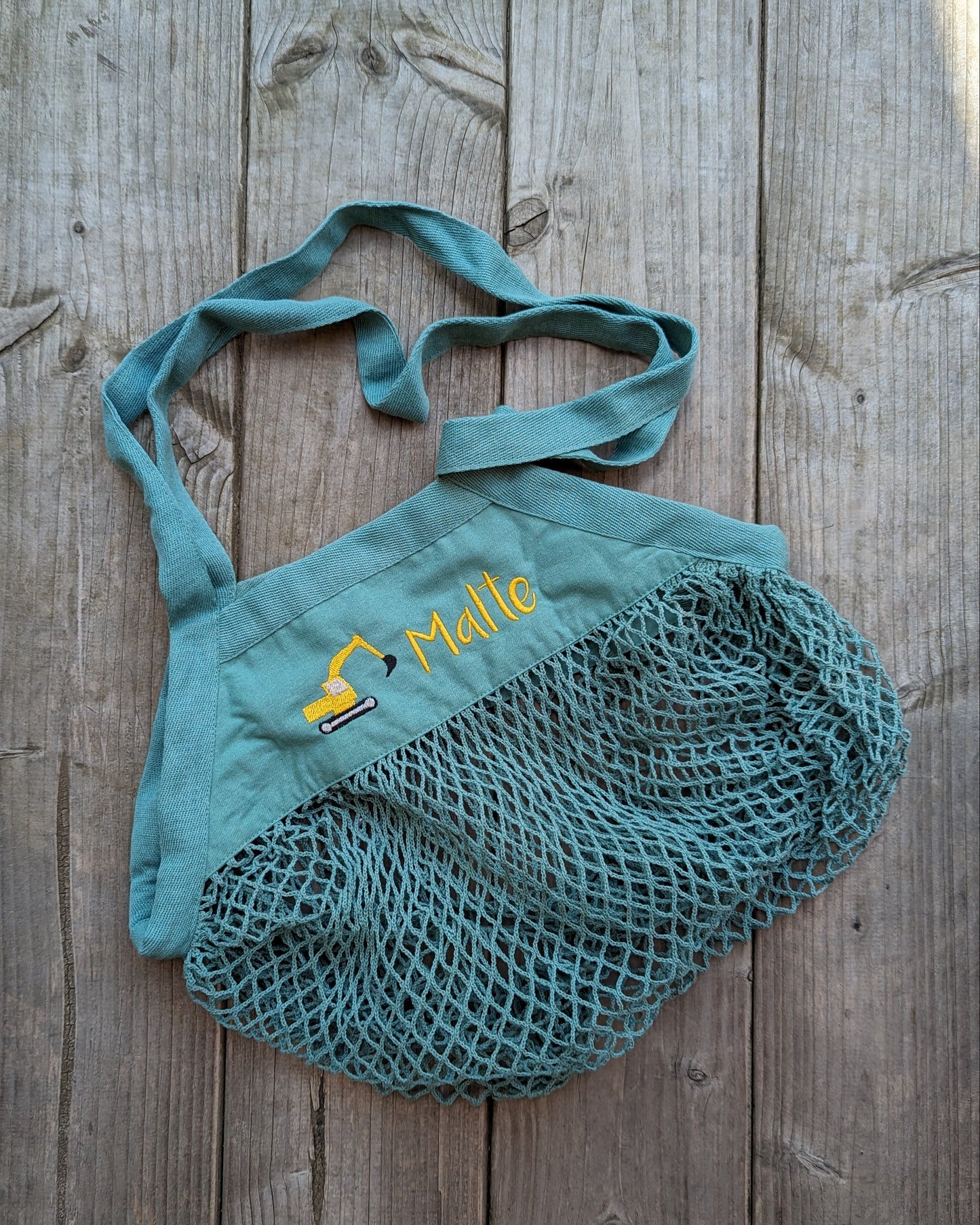 Netztasche personalisiert Bagger