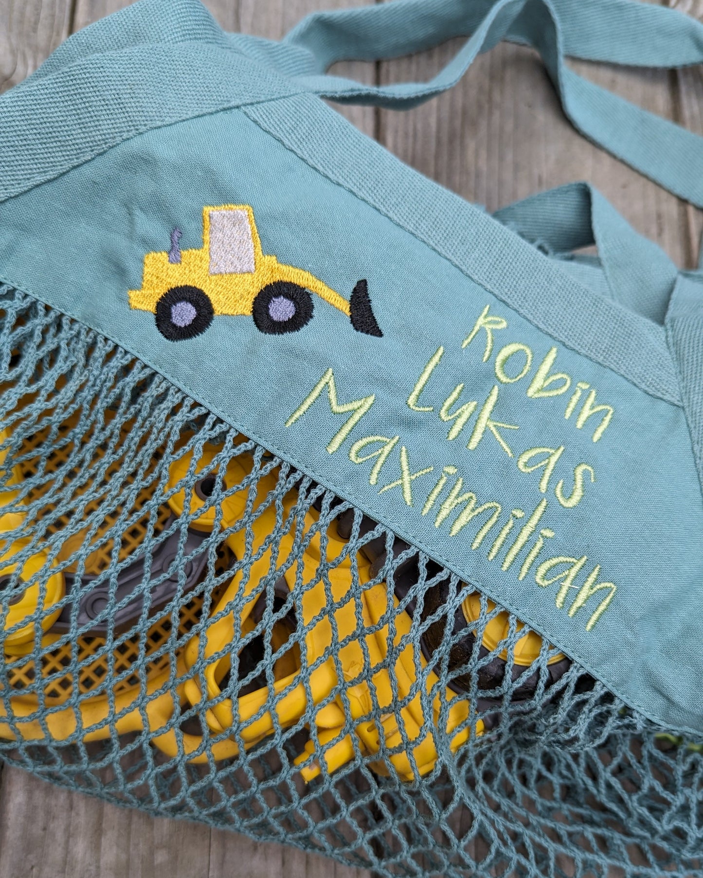 Sandkastenbeutel Netzbeutel personalisiert