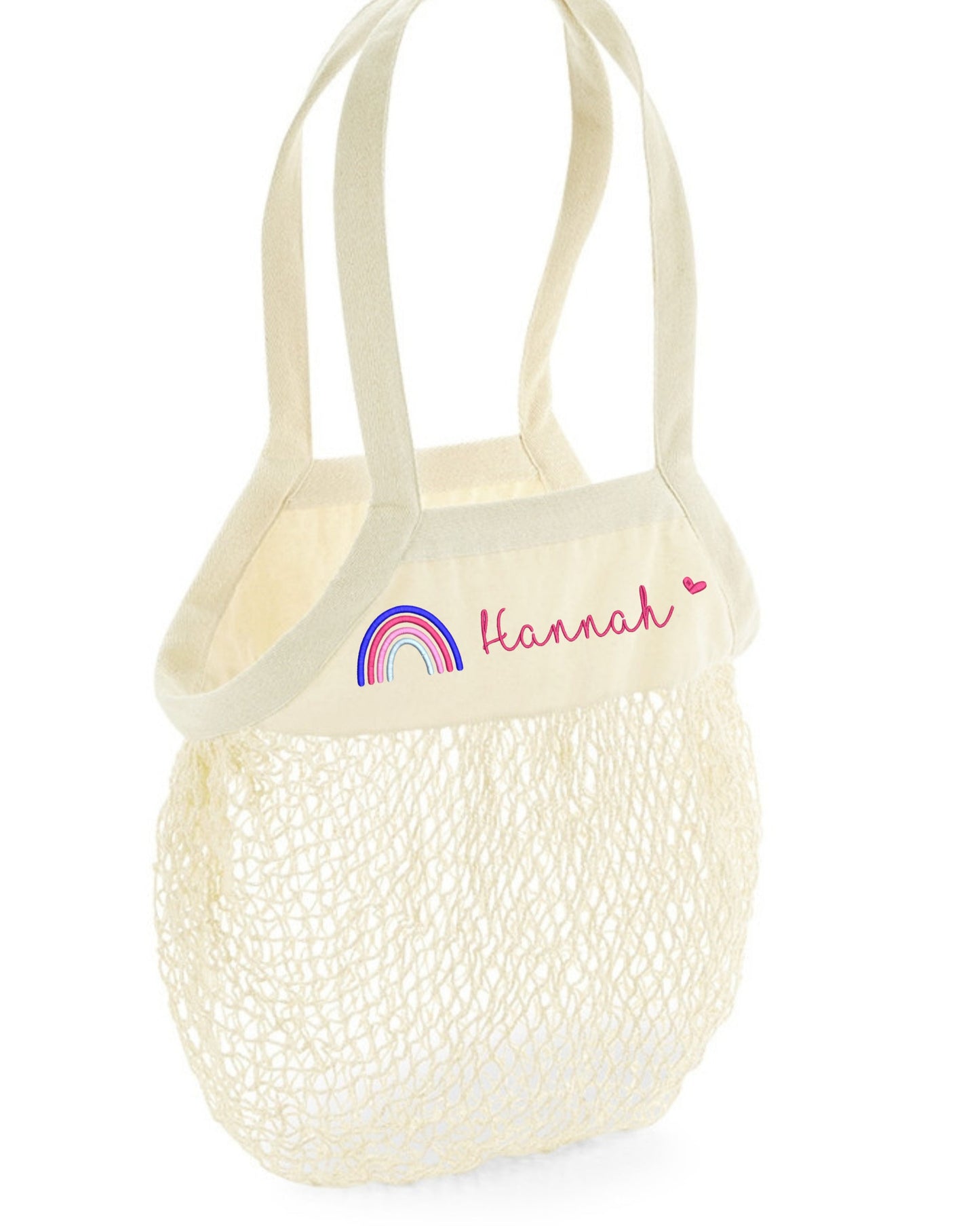 Sandeltasche Netzbeutel mit Name personalisiert