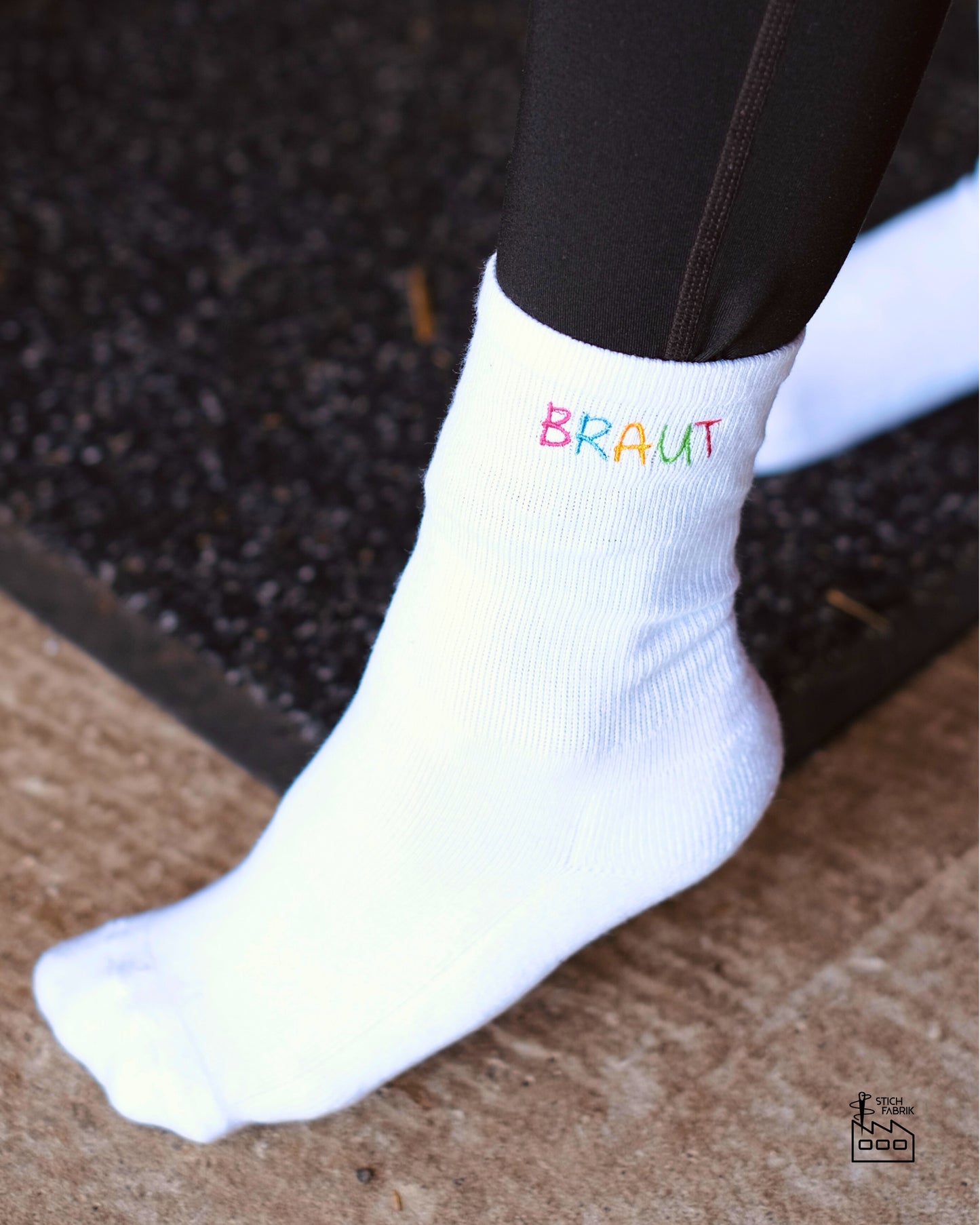 Tennissocken Crewsocks bestickt mit Text
