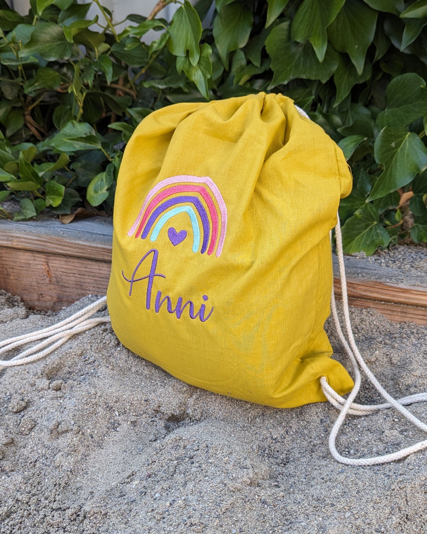 personalisierter Turnbeutel mit Motiv und Name bestickt Turnsack Sportbeutel