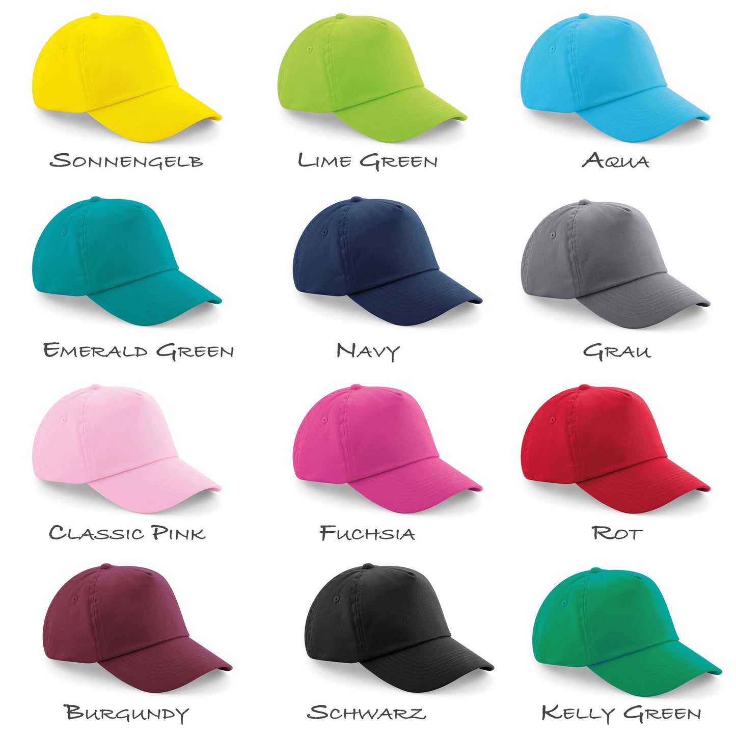 Basecaps Farben Auswahlmöglichkeit