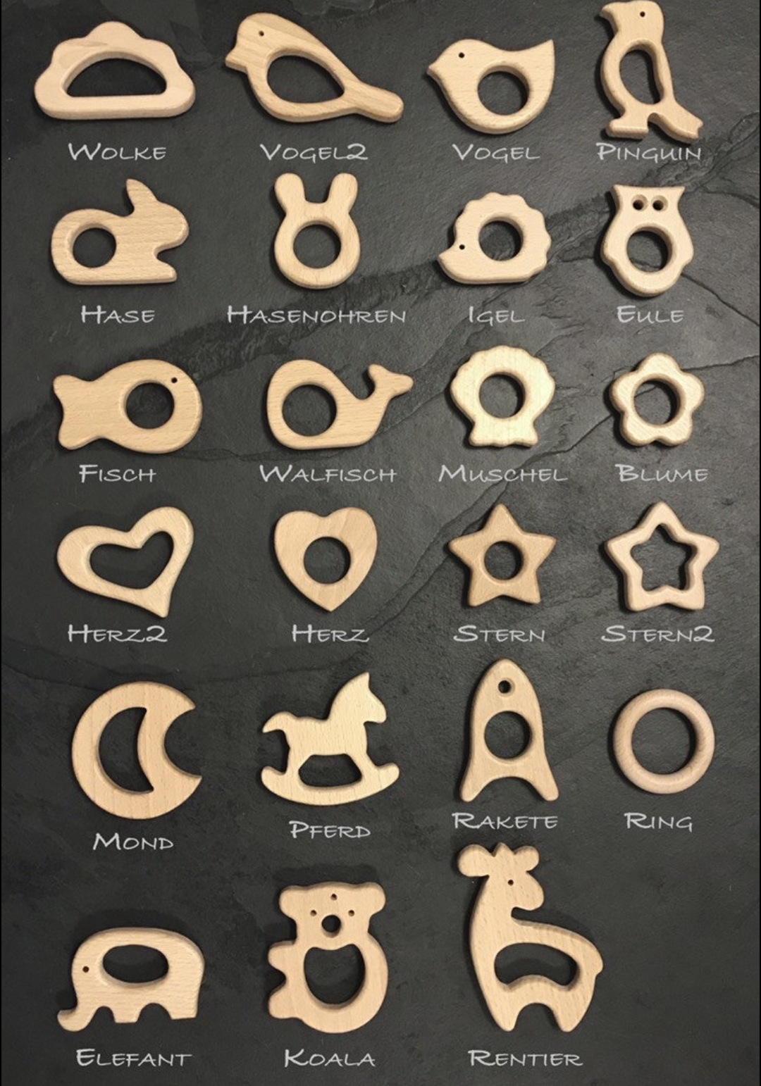 Holzgreifling Greiflinge Beißringe Holz