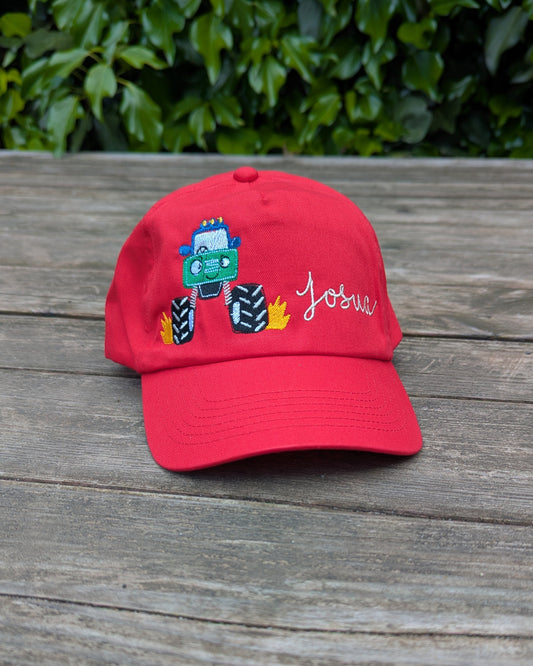 Basecap Kappe Mütze personalisiert bestickt Monstertruck Kindermütze Schildmütze