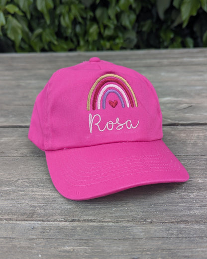 Basecap Cap Cappy Mütze Kindermütze personalisiert mit Name Motiv Regenbogen