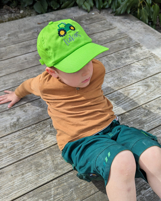 Basecap personalisiert mit Name bestickt und Motiv Traktor Mütze Kappe Cap