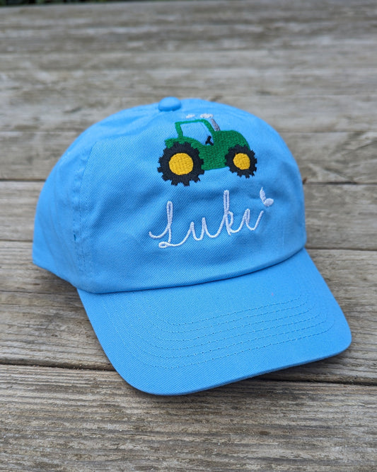 Basecap Mütze Kappe Cap Schildmütze bestickt mit Name und Motiv Traktor personalisiert
