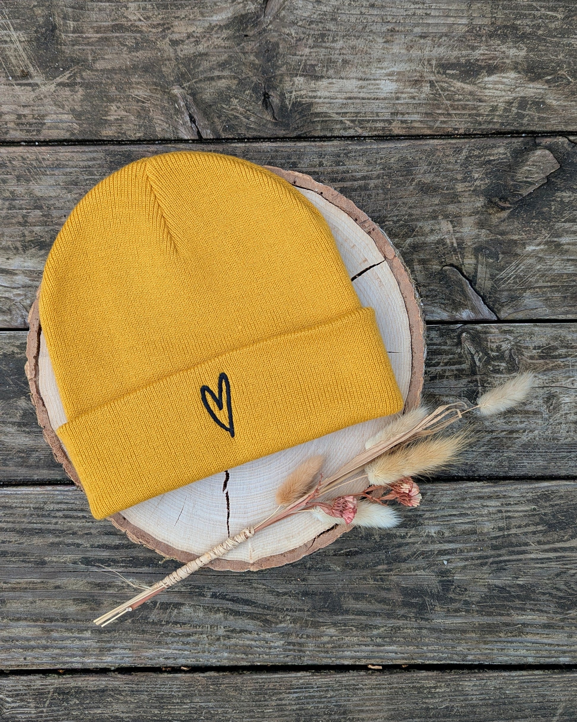 Hipster Beanie bestickt personalisiert Mütze Strickmütze 