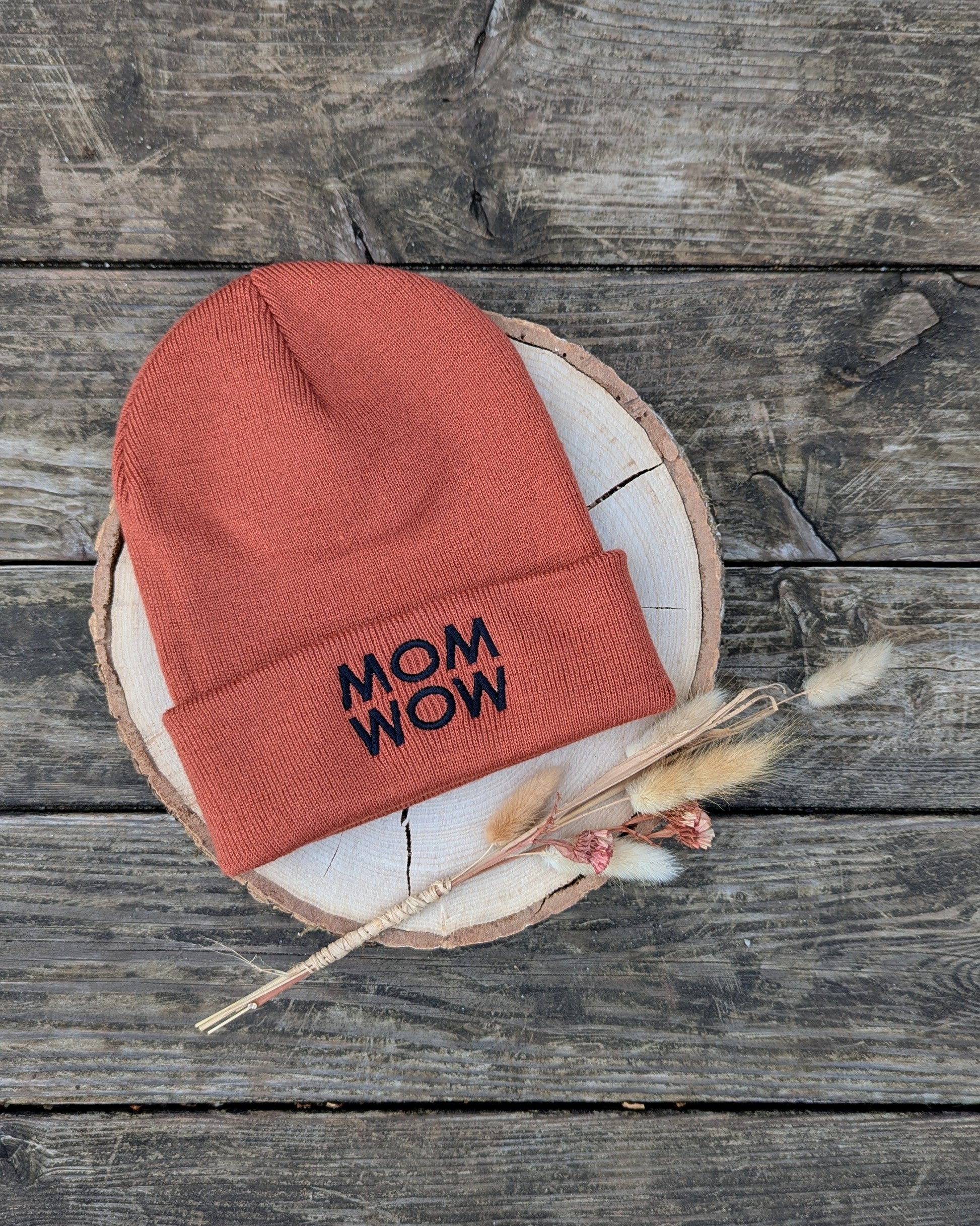 Hipster Beanie bestickt personalisiert Mütze Strickmütze 