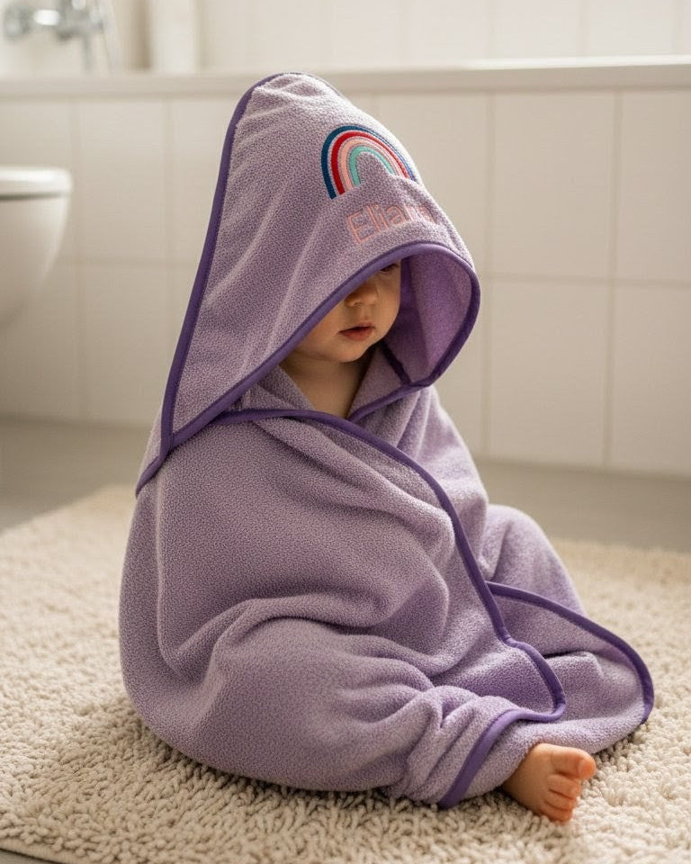 Kapuzenhandtuch Badetuch Babyhandtuch Frottierware personalisiert bestickt mit Name und Motiv