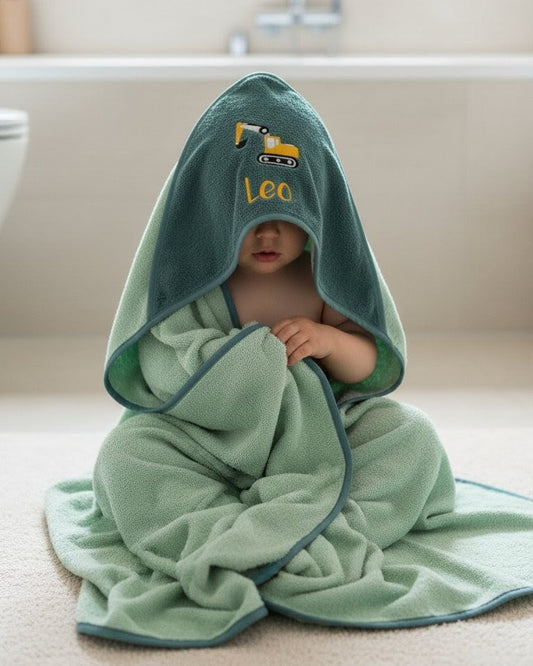 Kapuzenhandtuch Badetuch Babyhandtuch Frottierware personalisiert bestickt mit Name und Motiv