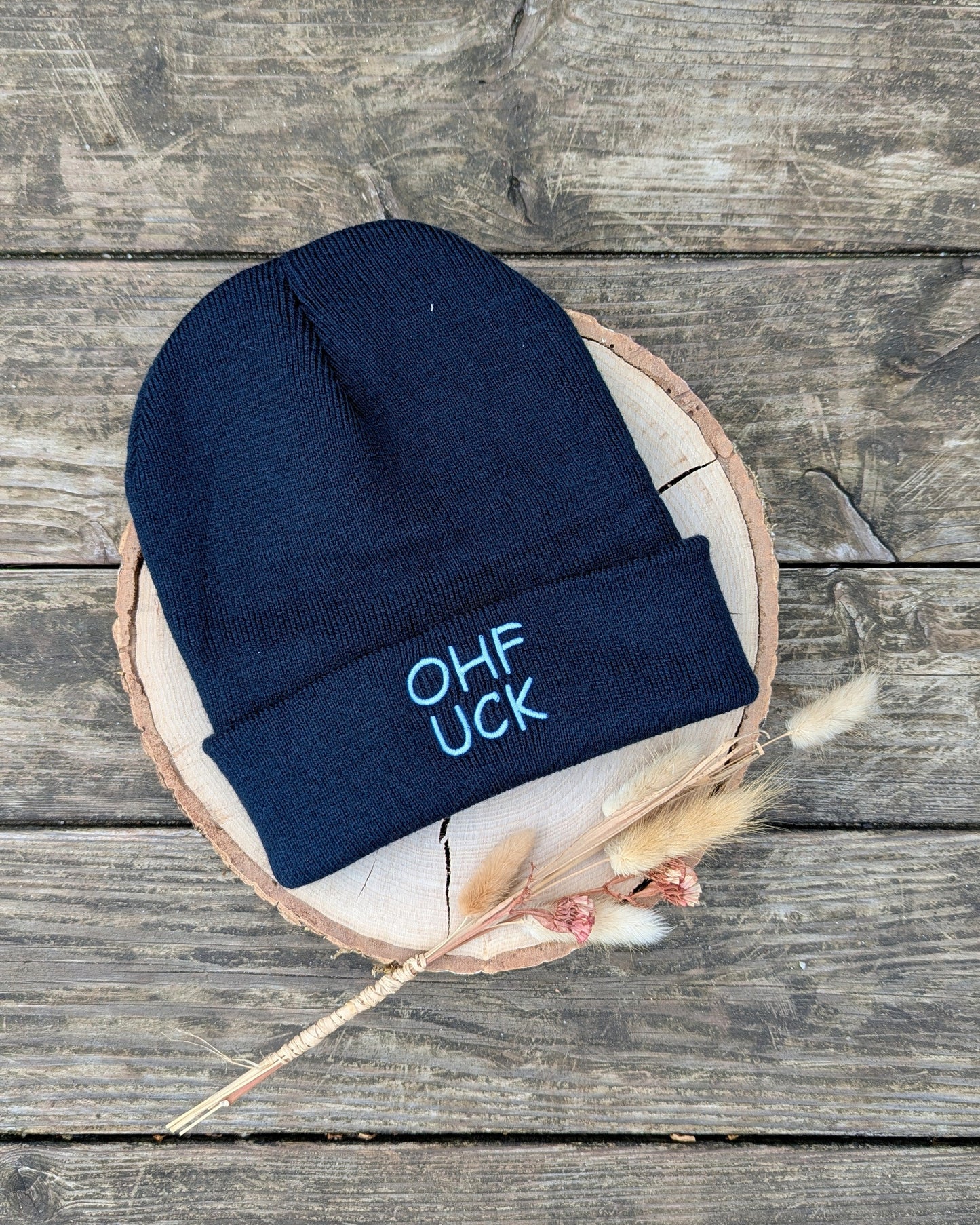 Hipster Beanie bestickt personalisiert Mütze Strickmütze Statement