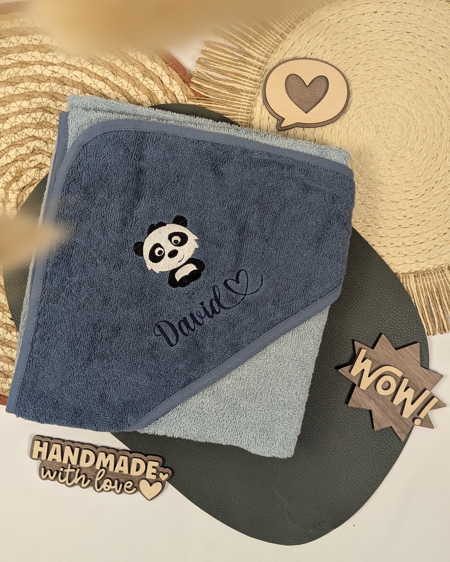 Kapuzenhandtuch Badetuch Baby Handtuch Duschtuch Kapuze bestickt mit Name und Tier