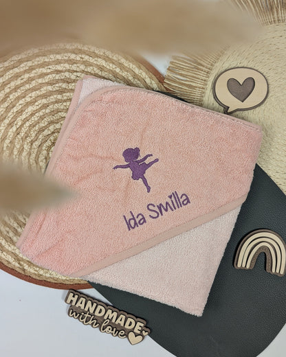 Kapuzenhandtuch Badetuch Baby Handtuch Duschtuch Kapuze bestickt mit Name und Tier