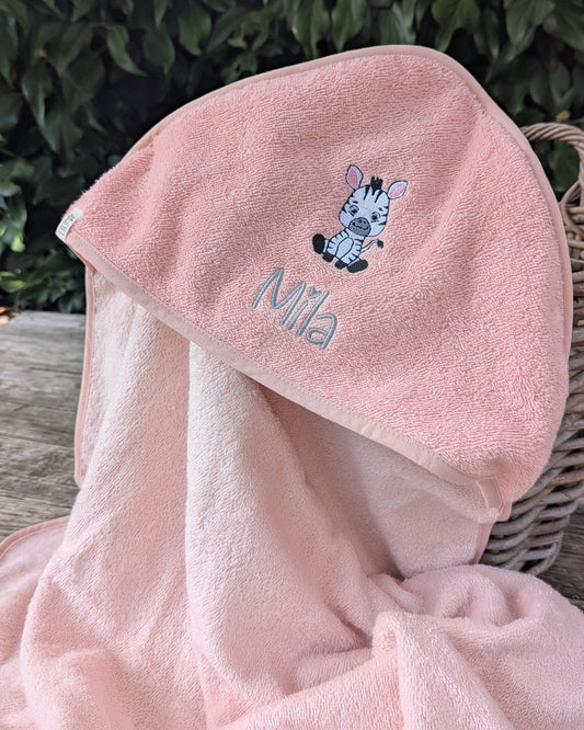 Kapuzenhandtuch Baby Kleinkind bestickt mit Motiv und Name