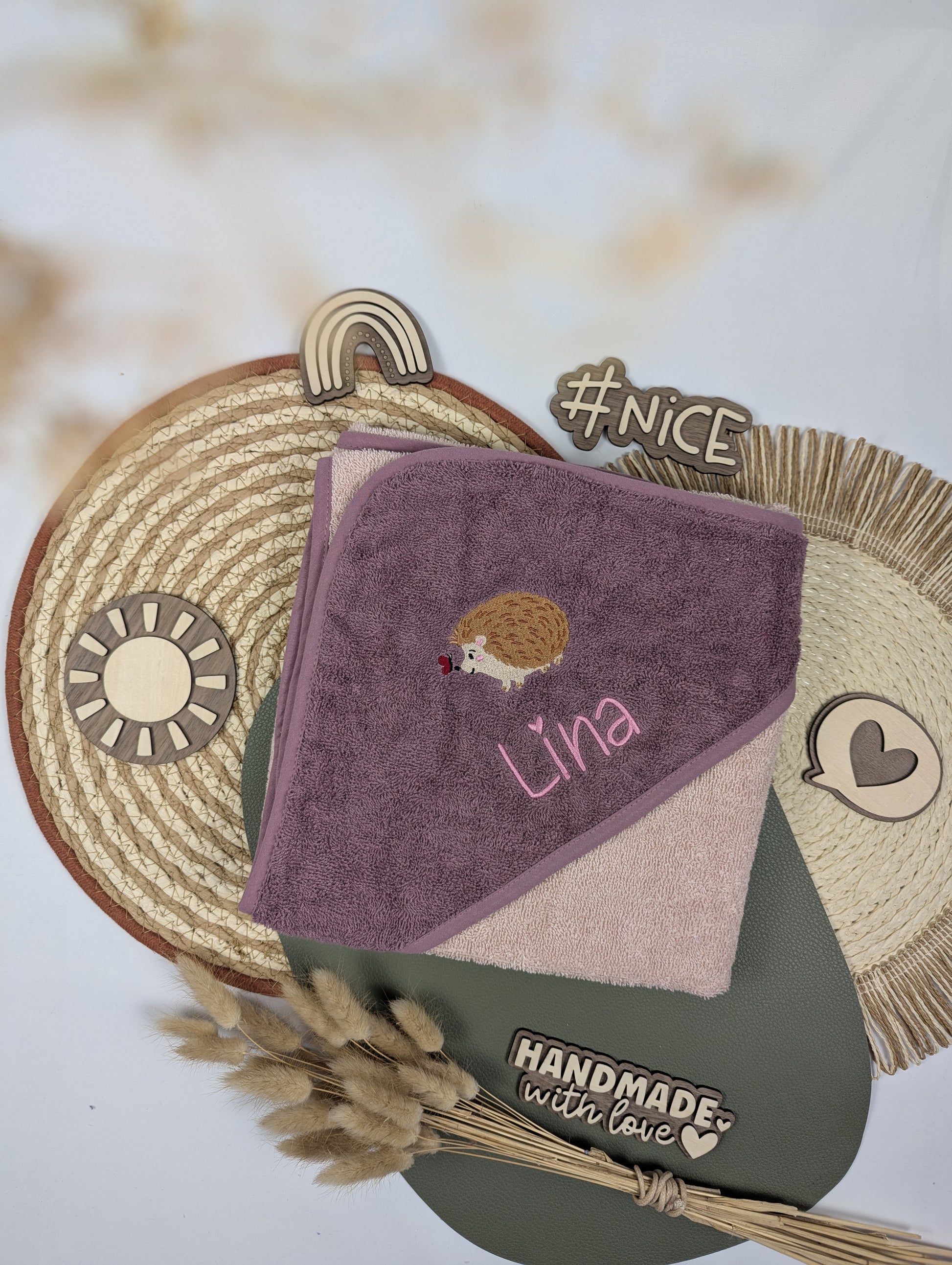 Kapuzentuch Duschtuch Badetuch Babytuch Geschenk zur Geburt bestick personalisiert