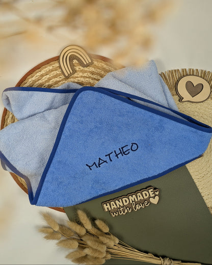 Kapuzenhandtuch Badetuch Baby Handtuch Duschtuch Kapuze bestickt mit Name und Tier Regenbogen Motiv personalisiert
