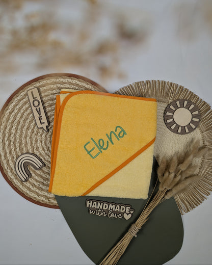 Kapuzentuch Duschtuch Badetuch Babytuch Geschenk zur Geburt bestick personalisiert