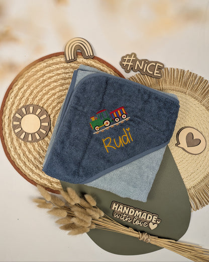 Kapuzentuch Duschtuch Badetuch Babytuch Geschenk zur Geburt bestick personalisiert