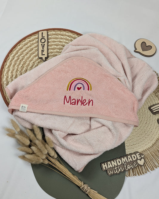 Kapuzentuch Duschtuch Badetuch Babytuch Geschenk zur Geburt bestick personalisiert