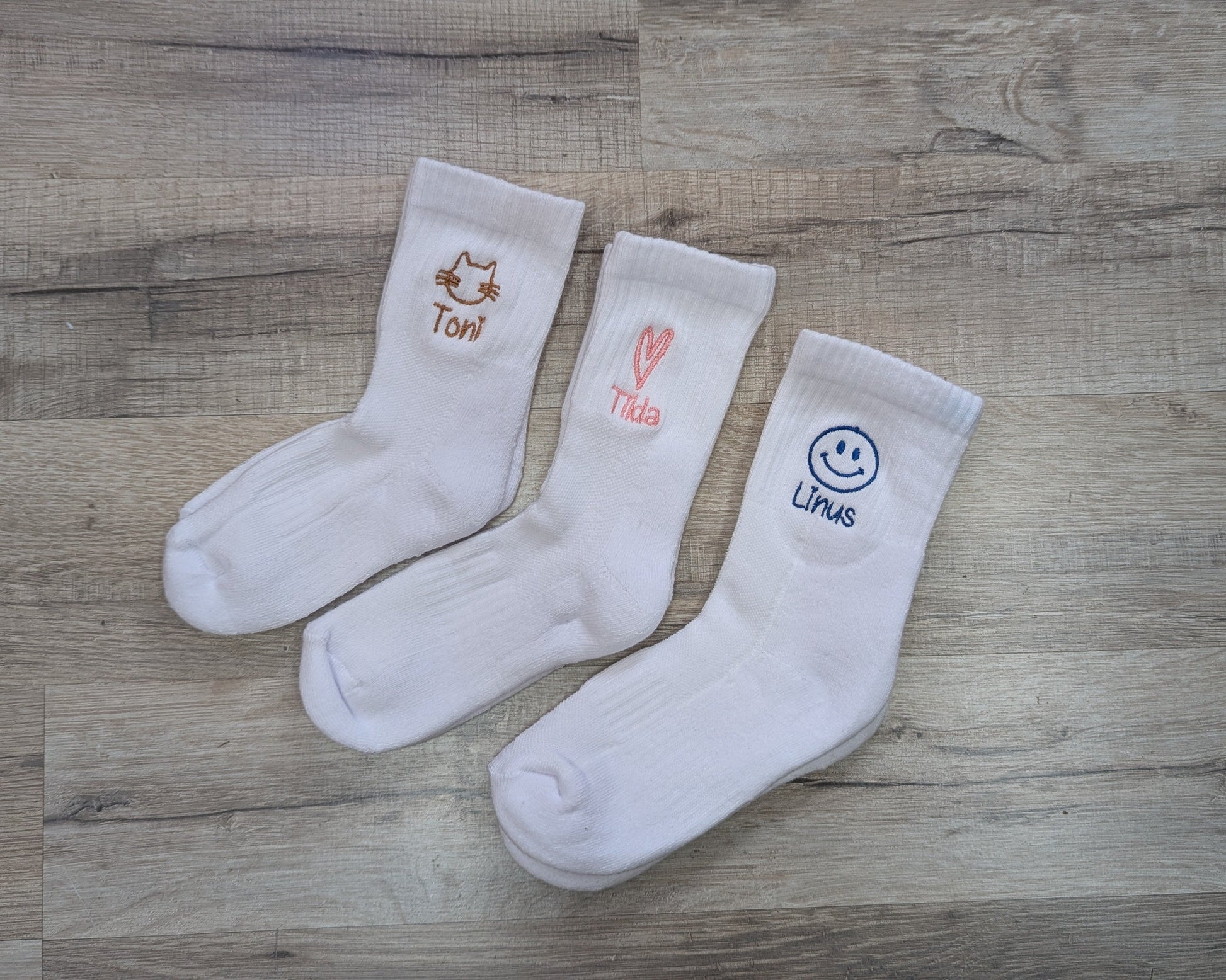 Statement Socks Socken bestickt Tennissocken Sportsocken Crew Socks Kindersocken