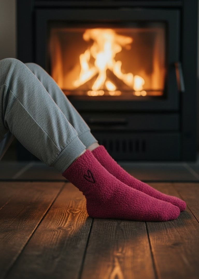 Kuschelsocken Cozy Socks Hüttensocken bestickt