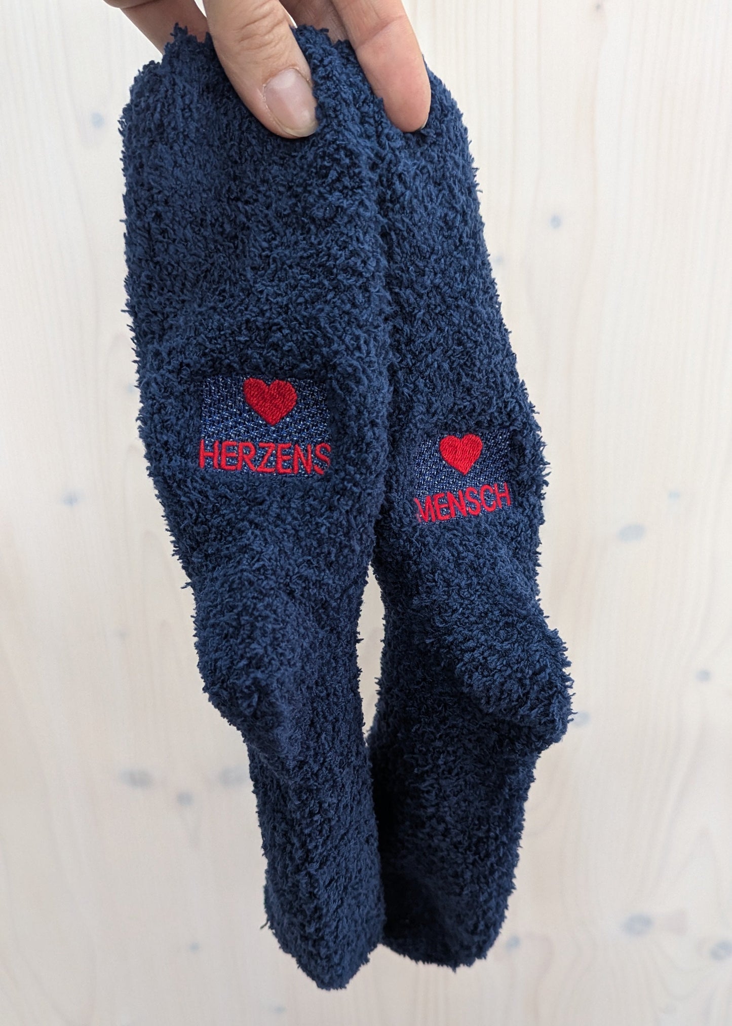 Kuschelsocken Bettsocken Flauschsocken Herzens Mensch 