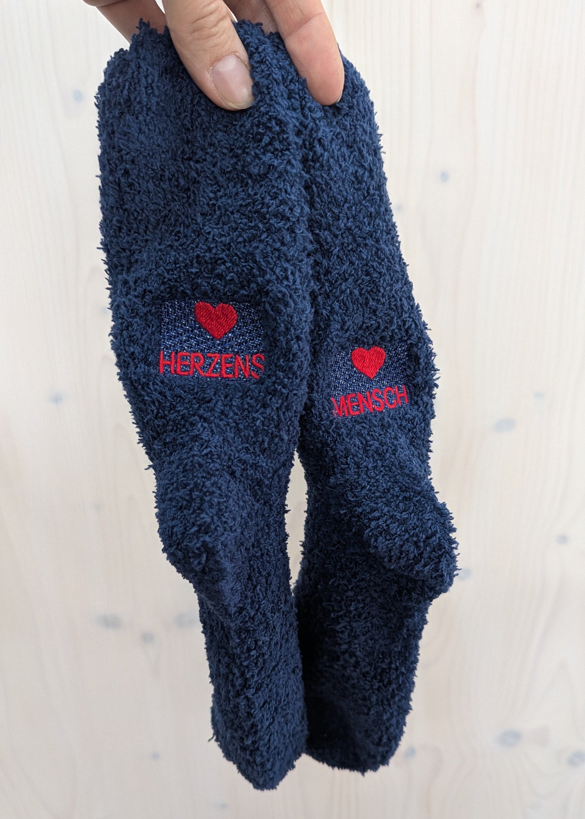 Kuschelsocken Bettsocken Flauschsocken Herzens Mensch 