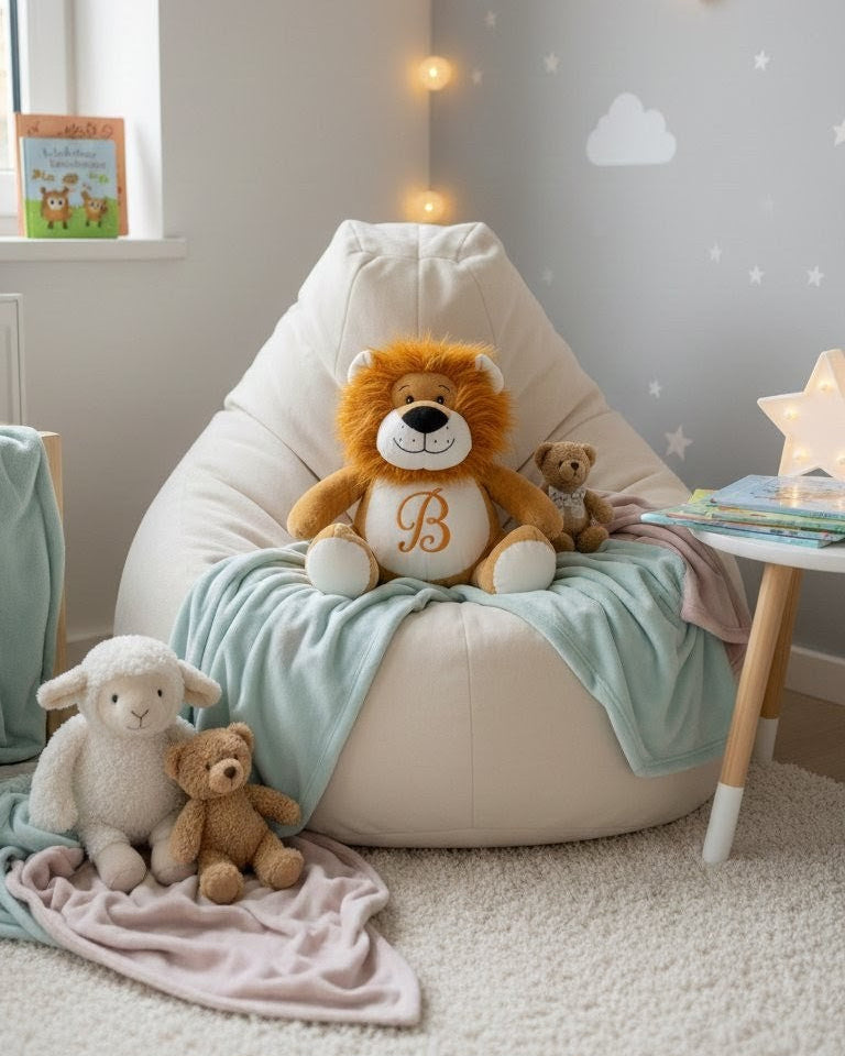 besticktes Kuscheltier mit Name Geburtsdaten Geburtstag Taufe personalisiertes Schmusetier