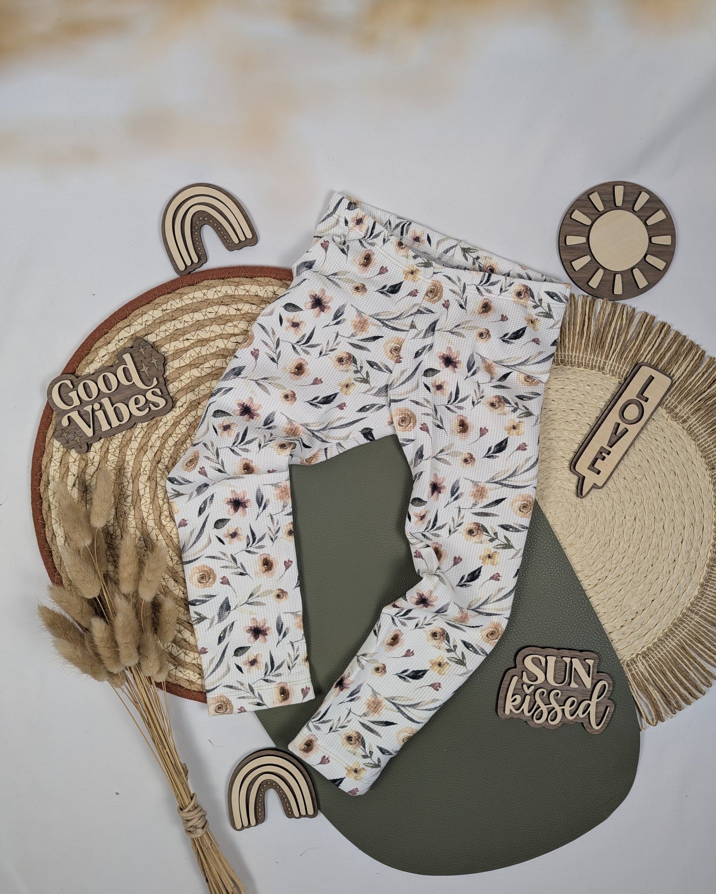 Blumen Leggins Waffeljersey Baumwolle