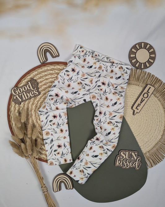Blumen Leggins Waffeljersey Baumwolle