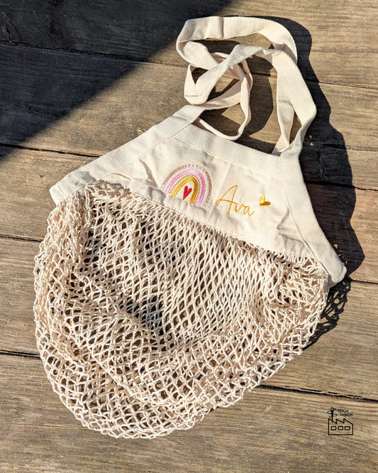 Sandkastenbeutel mit Regenbogen Boho