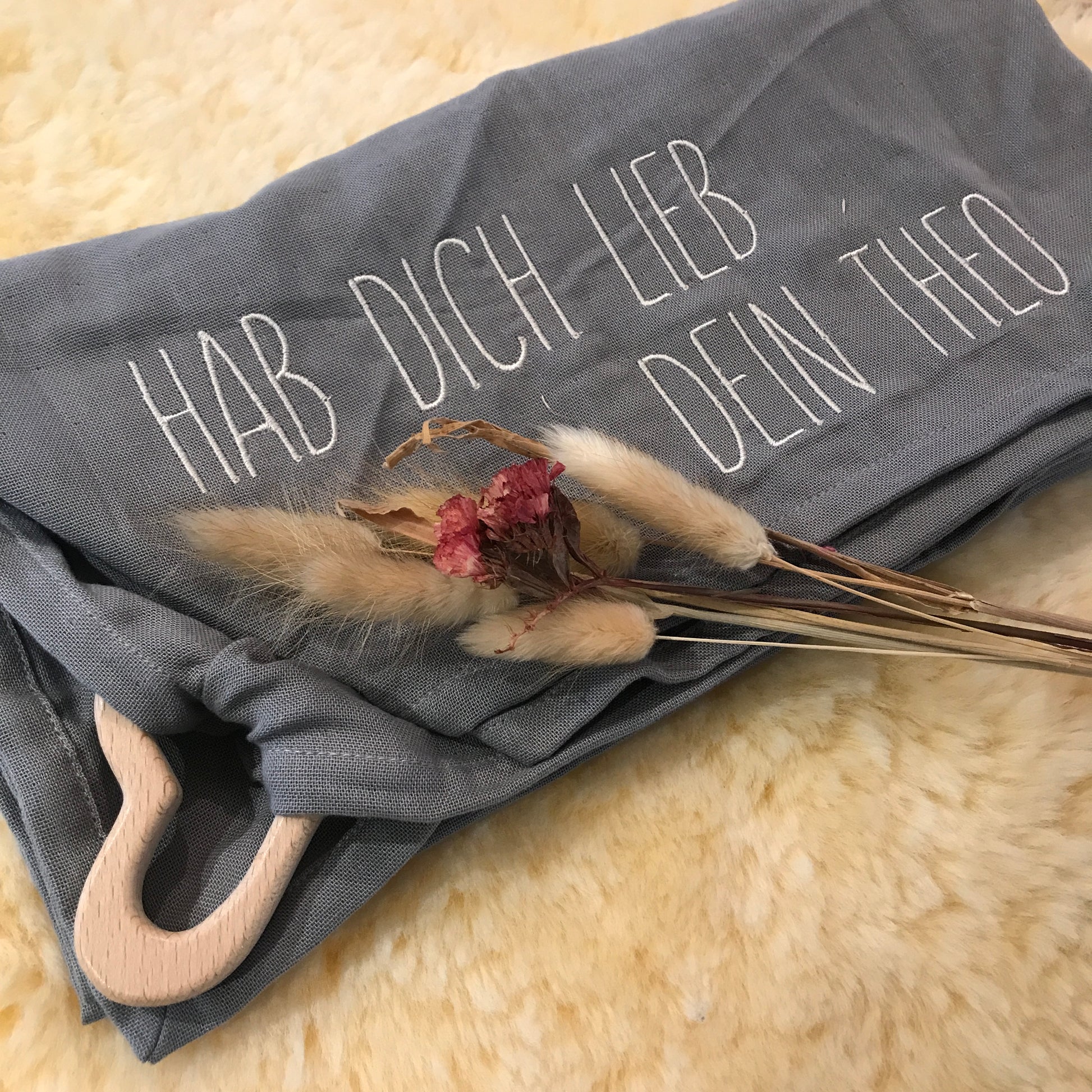 Schmusetuch Spucktuch Spuckwindel Sabbertuch mit Name personalisiert Beißring Greifling