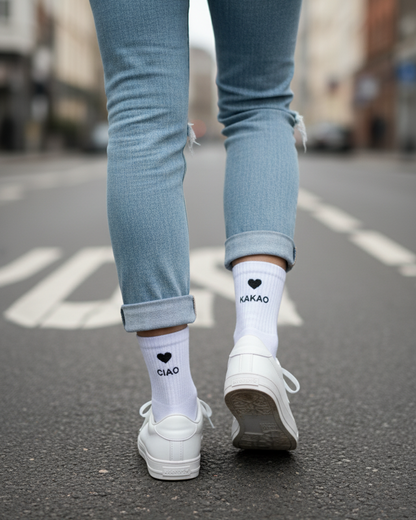 Statement Socks Crew Socks bestickte Sportsocken Tennissocken 