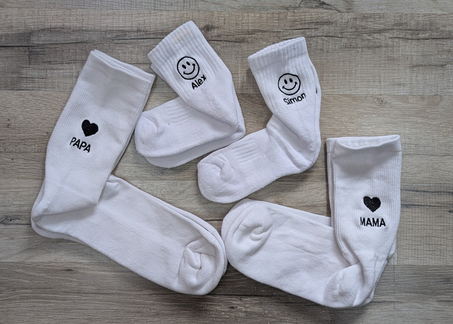 Statement Socks Socken bestickt Tennissocken Sportsocken Crew Socks personalisiert Familie