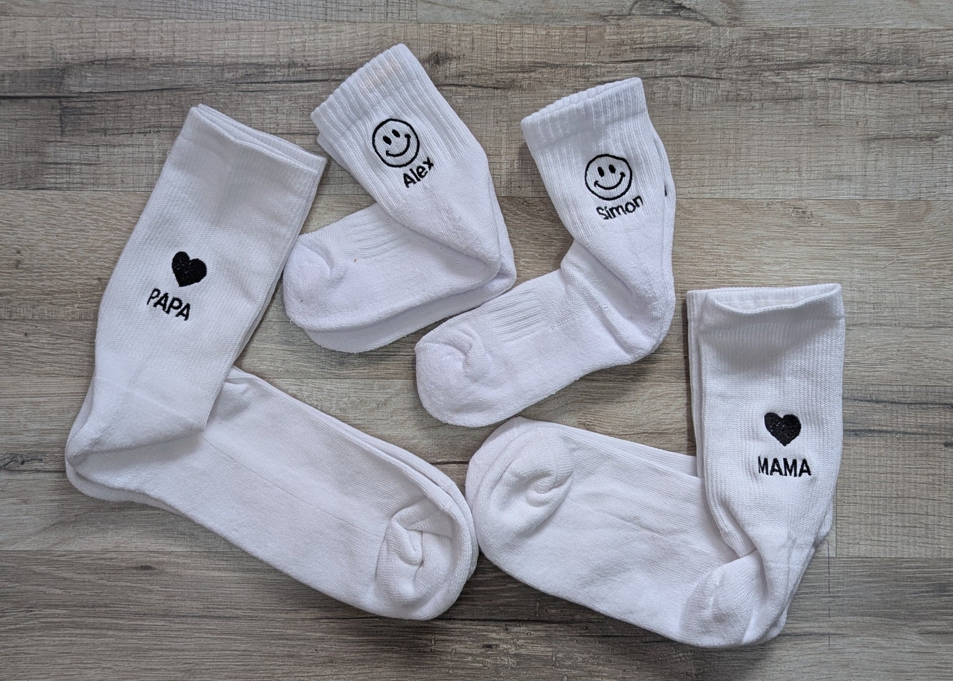 Statement Socks Socken bestickt Tennissocken Sportsocken Crew Socks personalisiert Familie
