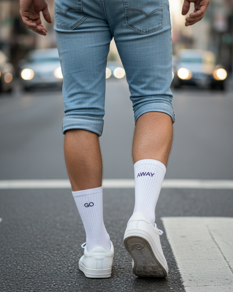 Statement Socks Crew Socks bestickte Sportsocken Tennissocken 