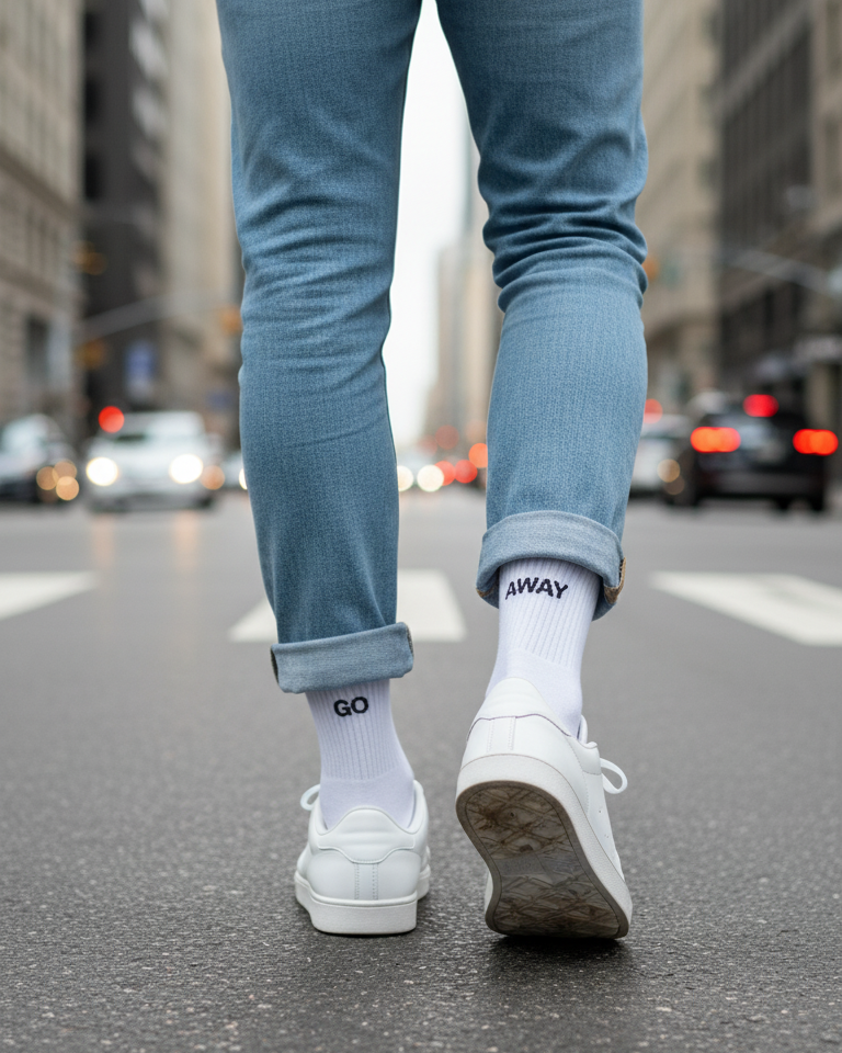 Statement Socks Crew Socks bestickte Sportsocken Tennissocken 