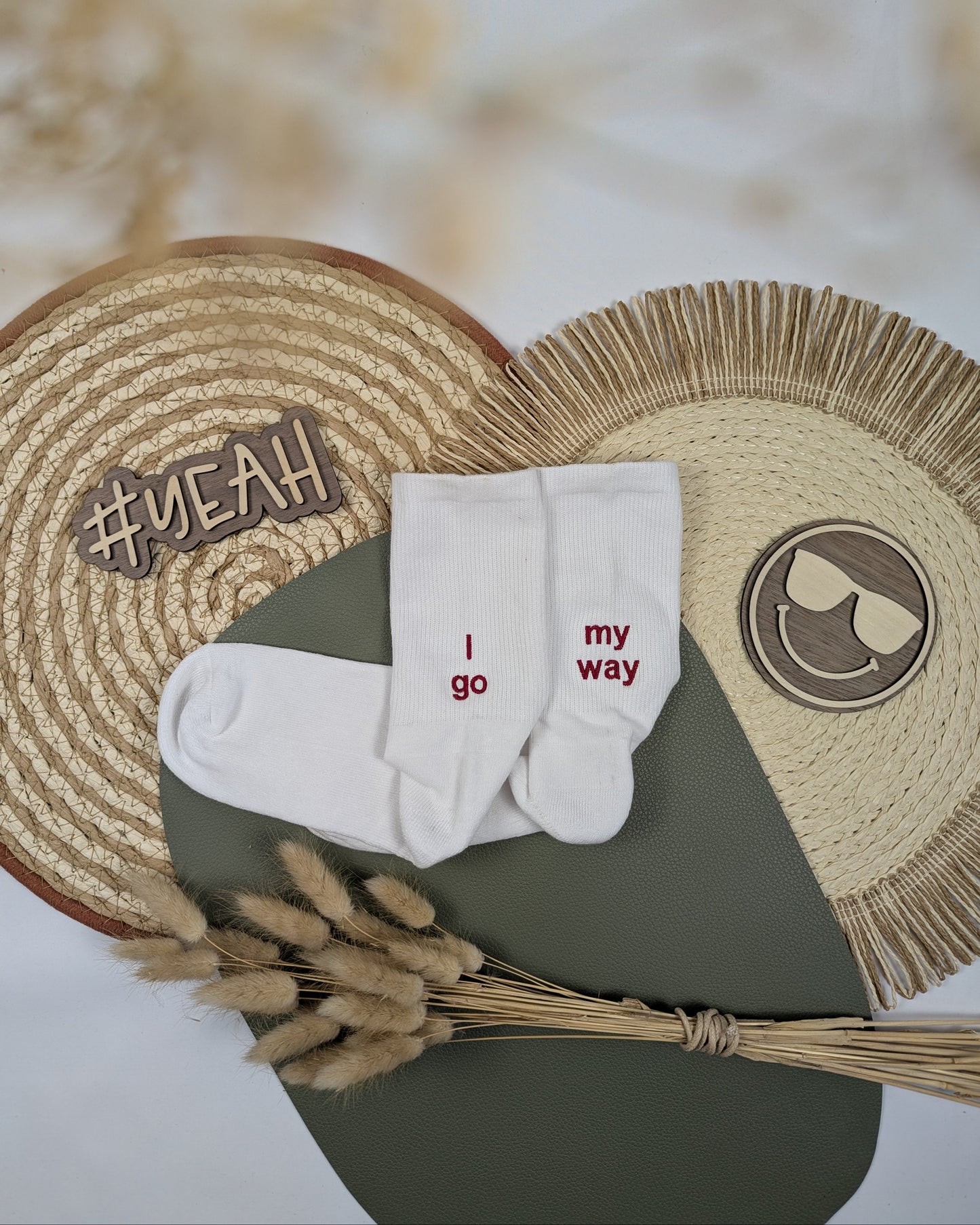 bestickte Crew Socks Tennissocken bestickt mit Text Statement Spruch Sportsocken personalisiert