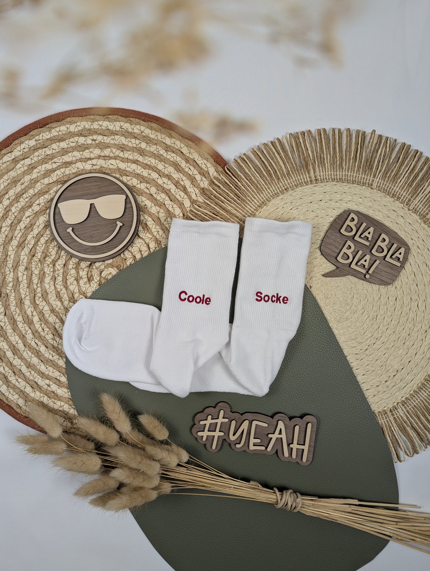 bestickte Crew Socks Tennissocken bestickt mit Text Statement Spruch Sportsocken personalisiert