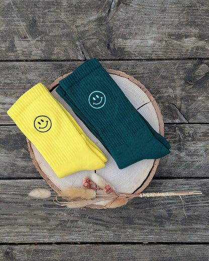 farbige bunte Sportsocken Tennissocken bestickt personalisiert Crew Socks Statementsocken