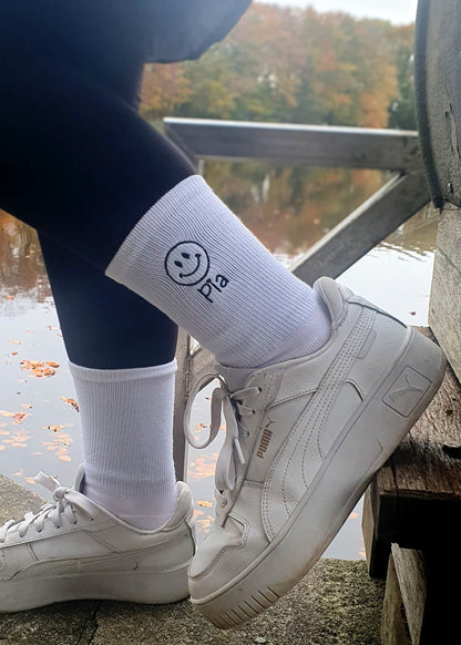 Statement Socks Kinder Smiley Name bestickt Tennissocken Sportsocken